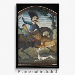 Hunter on Horseback Attacked by a Lion
