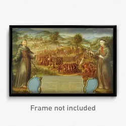 Attributed to José de Páez - The Destruction of the Saint Sabá Mission in the Province of Texas and the Martyrdom of the Priests,...