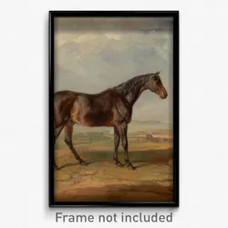 James Ward - Dr. Syntax, a Bay Racehorse, Standing in a Coastal Landscape, an Estuary Beyond