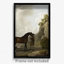 George Stubbs - The Marquess of Rockingham's Arabian Stallion (led by a Groom at Creswell Crags)