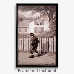 Norman Rockwell - The Magic Foot-ball, 'Tommy appeared at an upstairs window.' (Boy with Mumps)