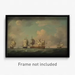 Charles Brooking - The Capture of the "Marquis d'Antin" and the "Louis Erasme"