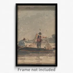 David Cox - Fishermen Drawing a Net