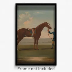 James Seymour - One of Four Portraits of Horses - a Chestnut Horse (? Old Partner) held by a Groom- standing facing ...