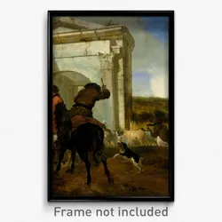 Jan Baptist Weenix - Italian Landscape with Horsemen by a Spring