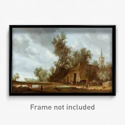 Salomon van Ruysdael - The halt at the inn