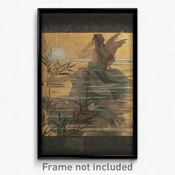 Alexandre de Riquer - Composition with winged nymph at sunrise