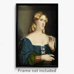 Jacopo Negretti, called Palma il Vecchio - Young Woman in a Blue Dress, with Fan