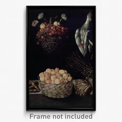 Anonymous Madrid Painter - Fruit Dish with a Basket of Cherries and a Basket of Apricots