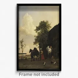 Paulus Potter - Figures with Horses by a Stable