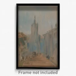 Street with Church and Figures