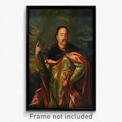 Portrait of John III Sobieski with the battle at the background