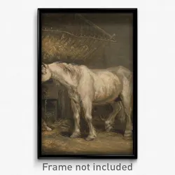 George Morland - Old horses with a dog in a stable