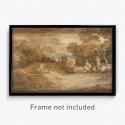 Thomas Gainsborough - Mountain Landscape with Figures, Sheep and Fountain