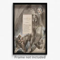 William Blake - The Poems of Thomas Gray, Design 79, "The Descent of Odin."