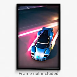 Pixel Art Poster - Superficial Racecar (8 Bit Psychedelic Video Game Print)