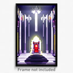 Pixel Art Poster - Pristine Throne Room (8 Bit Psychedelic Video Game Print)