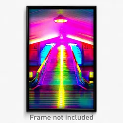 Pixel Art Poster - Vibrant Landing (8 Bit Psychedelic Trippy Video Game Print)