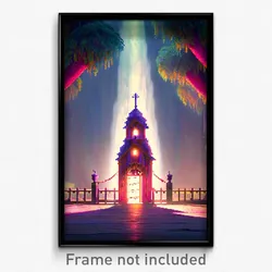 Pixel Art Poster - Neglected Folly (8 Bit Psychedelic Trippy Video Game Print)