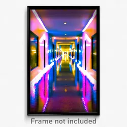 Pixel Art Poster - Reflecting Corridor (8 Bit Psychedelic Video Game Print)