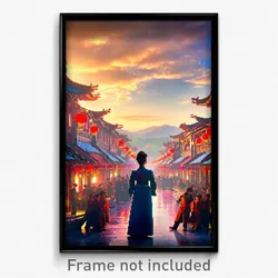 Pixel Art Poster - Gorgeous Canton (8 Bit Psychedelic Trippy Video Game Print)