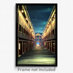 Pixel Art Poster - Narrow Barracks (8 Bit Psychedelic Trippy Video Game Print)