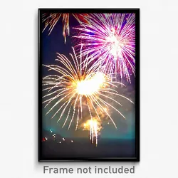 Pixel Art Poster - Gracious Fireworks (8 Bit Psychedelic Video Game Print)