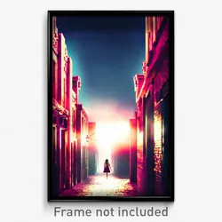 Pixel Art Poster - Secret Alley (8 Bit Psychedelic Trippy Video Game Print)