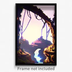 Pixel Art Poster - Wiry Portal (8 Bit Psychedelic Trippy Weird Video Game Print)