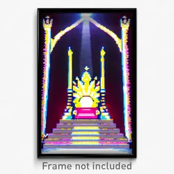 Pixel Art Poster - Vivacious Throne (8 Bit Psychedelic Trippy Video Game Print)