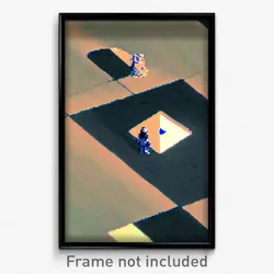 Pixel Art Poster - Monstrous Square (8 Bit Psychedelic Trippy Video Game Print)