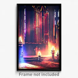 Pixel Art Poster - Enchanting Scriptorium (8 Bit Psychedelic Video Game Print)