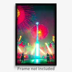 Pixel Art Poster - Stained Fest (8 Bit Psychedelic Trippy Video Game Print)