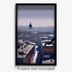 Pixel Art Poster - Gray French City (8 Bit Psychedelic Trippy Video Game Print)
