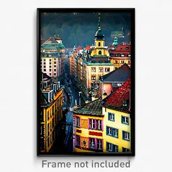 Pixel Art Poster - Rundown German City (8 Bit Psychedelic Video Game Print)