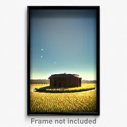 Pixel Art Poster - Round Prairie (8 Bit Psychedelic Trippy Video Game Print)