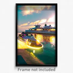 Pixel Art Poster - Plush Ferry (8 Bit Psychedelic Trippy Weird Video Game Print)