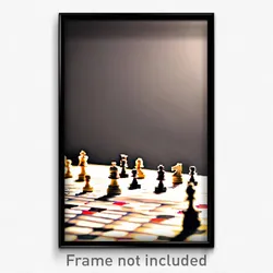 Pixel Art Poster - Thin Chess Board (8 Bit Psychedelic Trippy Video Game Print)