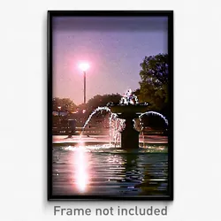 Pixel Art Poster - Empty Fountain (8 Bit Psychedelic Trippy Video Game Print)