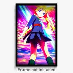 Pixel Art Poster - Vibrant Anime (8 Bit Psychedelic Trippy Video Game Print)