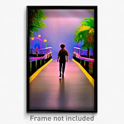 Pixel Art Poster - Silly Walkway (8 Bit Psychedelic Trippy Video Game Print)