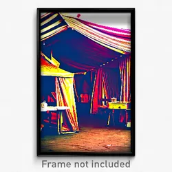 Pixel Art Poster - Old Fashioned Tent (8 Bit Psychedelic Video Game Print)
