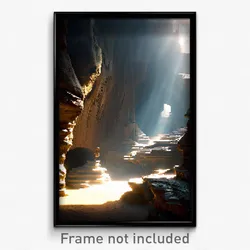 Pixel Art Poster - Underground Cave (8 Bit Psychedelic Trippy Video Game Print)