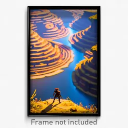 Pixel Art Poster - Distant Meander (8 Bit Psychedelic Trippy Video Game Print)