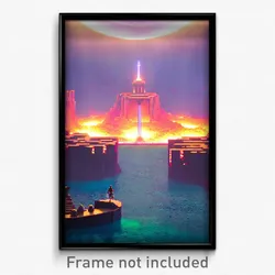 Pixel Art Poster - Marvelous Isthmus (8 Bit Psychedelic Trippy Video Game Print)