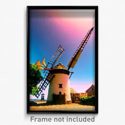 Pixel Art Poster - Impressive Windmill (8 Bit Psychedelic Video Game Print)