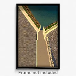 Pixel Art Poster - Neat Causeway (8 Bit Psychedelic Trippy Video Game Print)