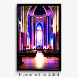 Pixel Art Poster - Blissful Synagogue (8 Bit Psychedelic Video Game Print)
