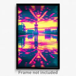 Pixel Art Poster - Kaleidoscopic Port (8 Bit Psychedelic Video Game Print)