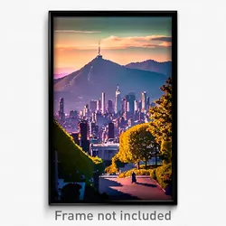 Pixel Art Poster - Mountainous New York (8 Bit Psychedelic Video Game Print)